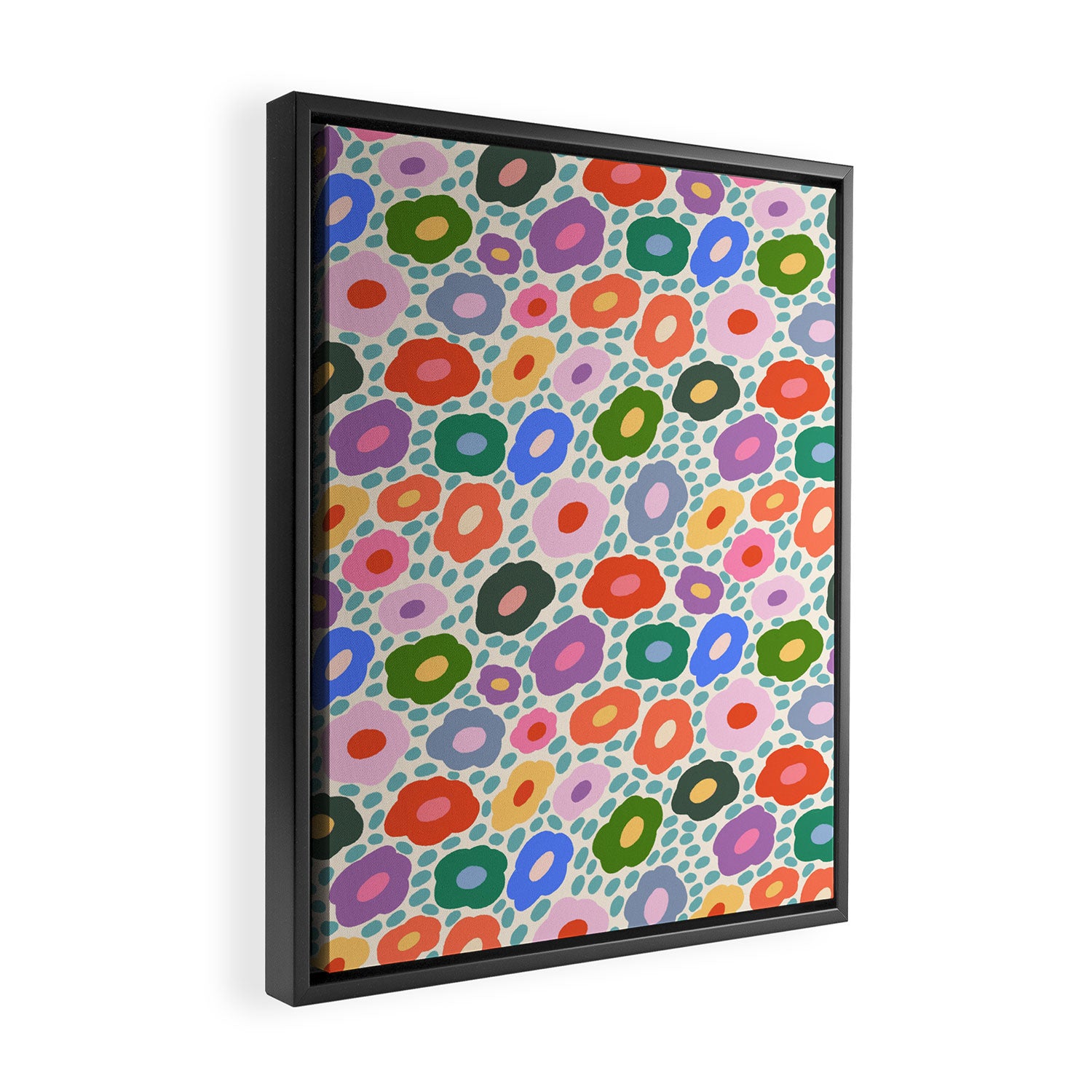 Happy Colorful Flower Framed Canvas Print Gallery Image 2