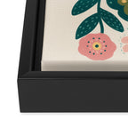 Indian Floral - pink and green  Framed Canvas Print Gallery Image 3