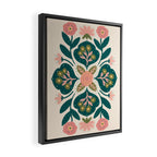 Indian Floral - pink and green  Framed Canvas Print Gallery Image 2