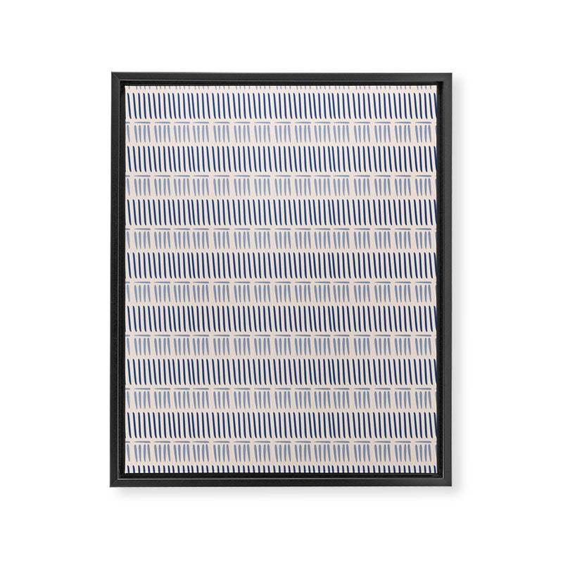 Indigo Blue Stripes  Framed Canvas Print Gallery Image 6
