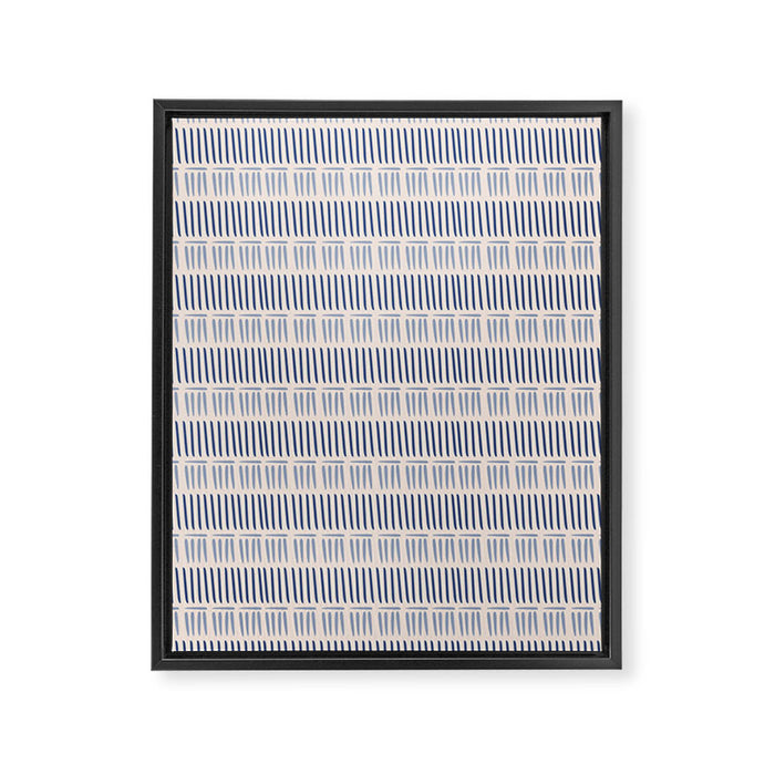 Indigo Blue Stripes  Framed Canvas Print Gallery Image 1