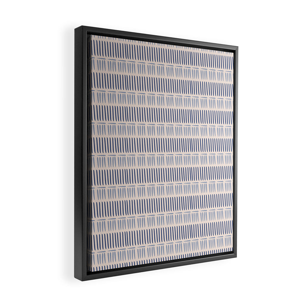 Indigo Blue Stripes  Framed Canvas Print Gallery Image 2