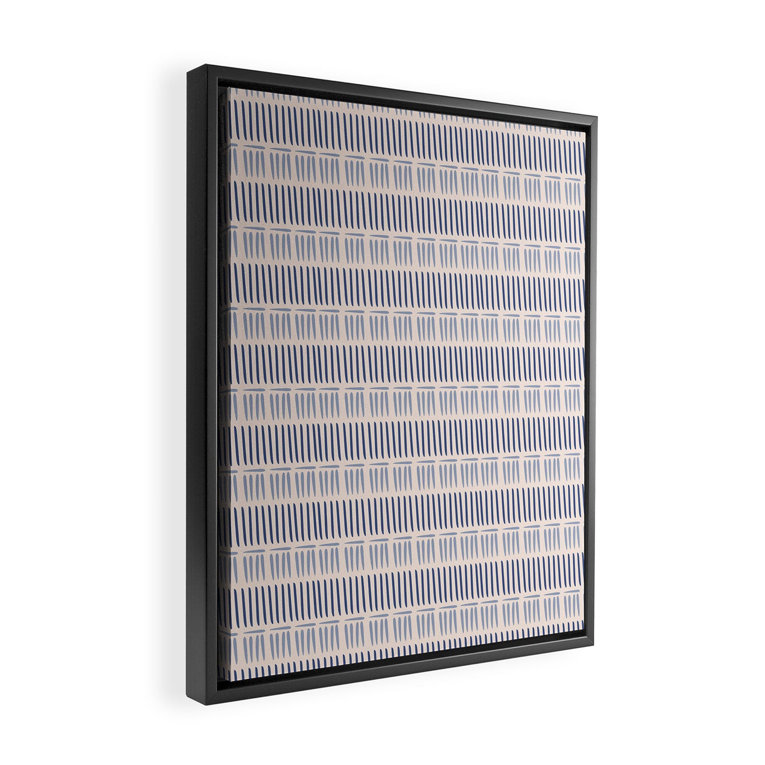 Indigo Blue Stripes  Framed Canvas Print Gallery Image 2