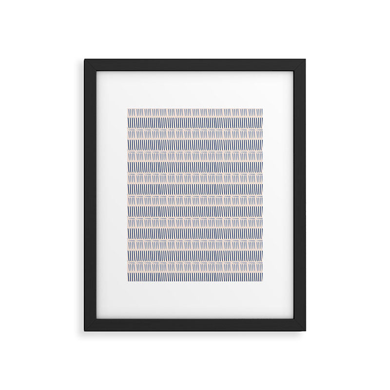 Indigo Blue Stripes  Framed Art Print Gallery Image 5