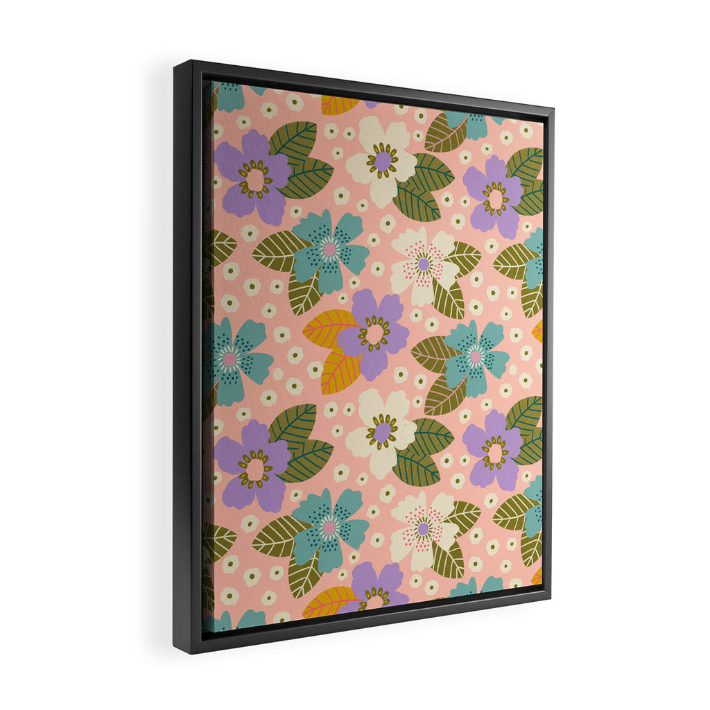 Joyful Bloom - Peach Framed Canvas Print Gallery Image 2