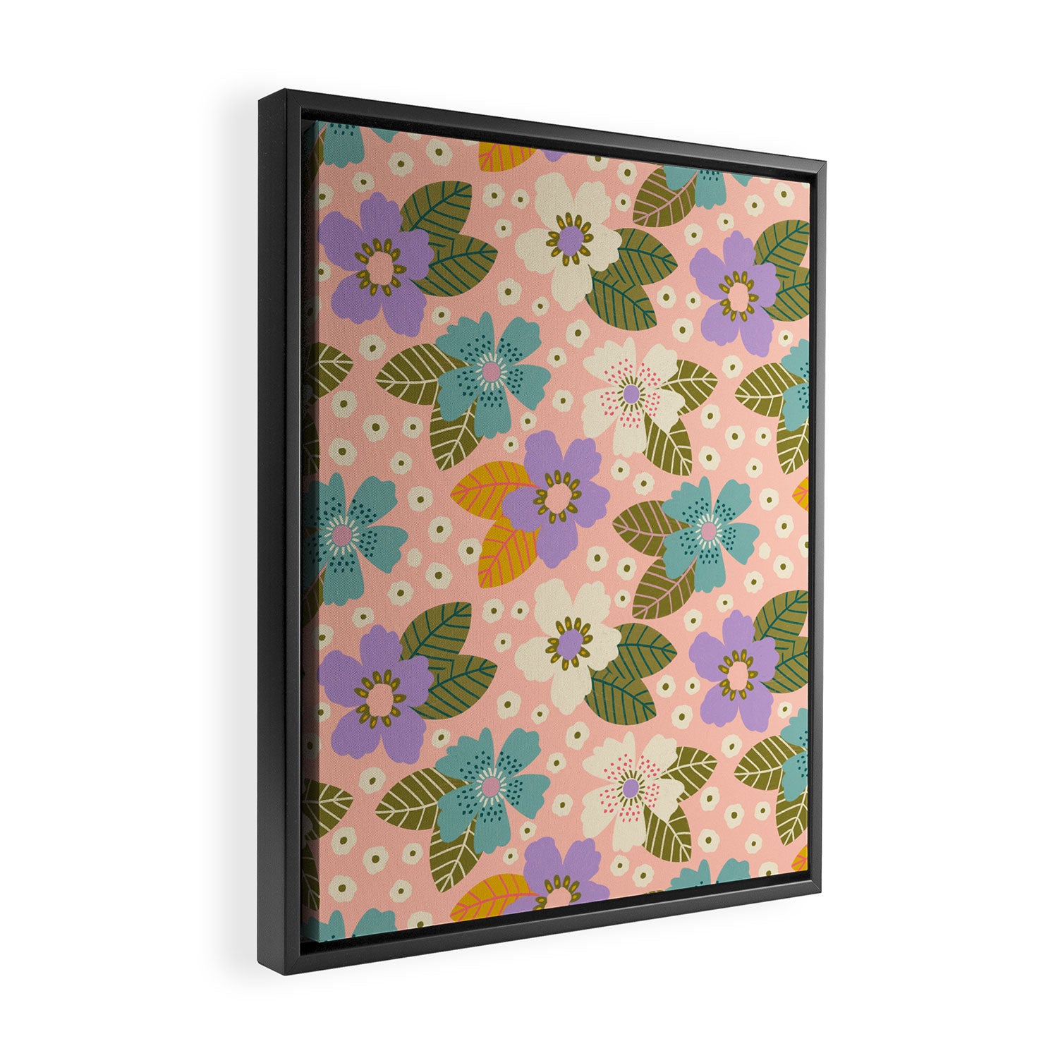 Joyful Bloom - Peach Framed Canvas Print Gallery Image 2
