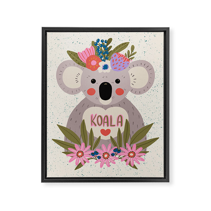 Koala with flowers  Framed Canvas Print Gallery Image 8