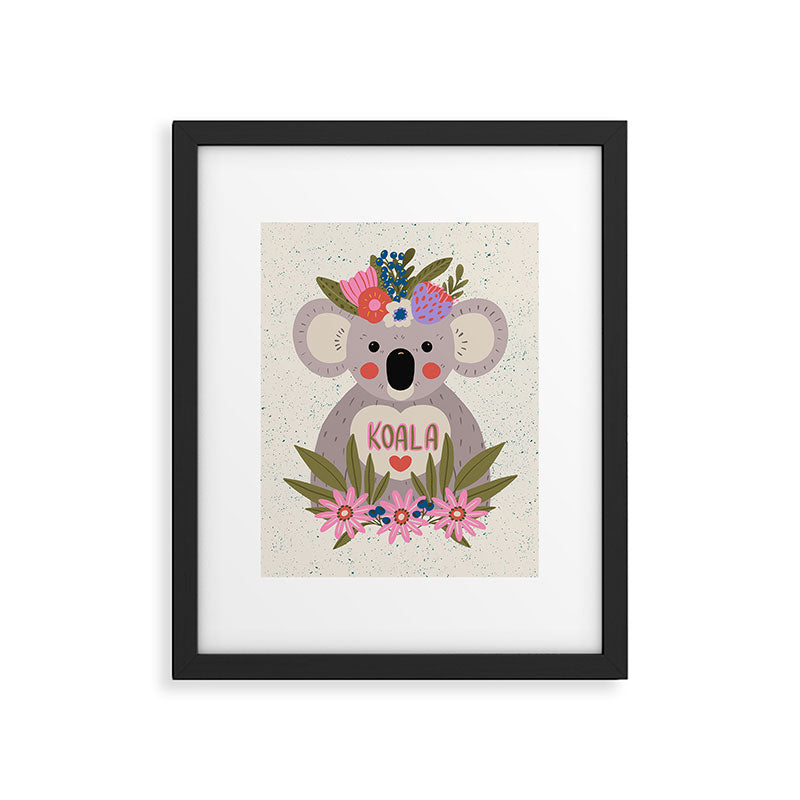 Koala with flowers  Framed Art Print Gallery Image 6