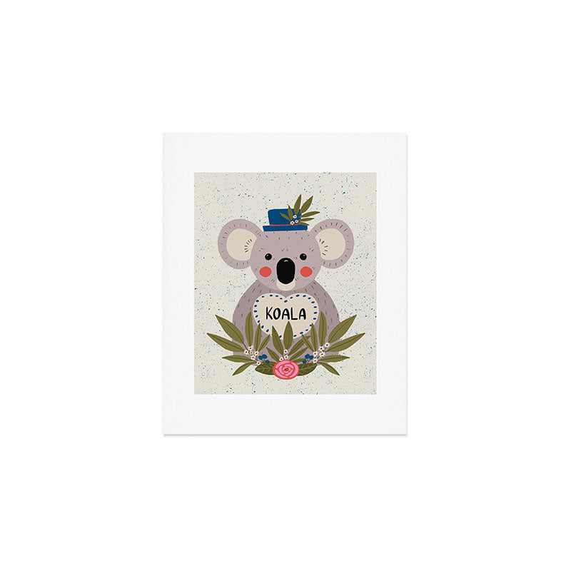 Koala with hat  Art Print Gallery Image 1