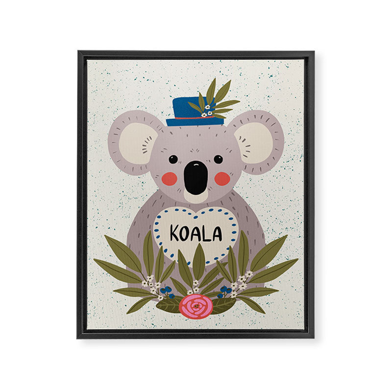 Koala with hat  Framed Canvas Print Gallery Image 8
