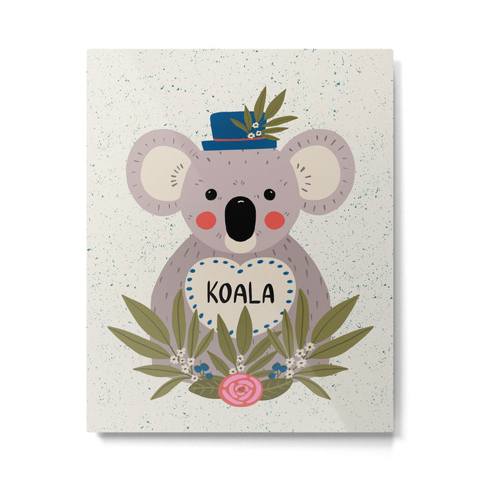 Koala with hat  Metal Print Gallery Image 1