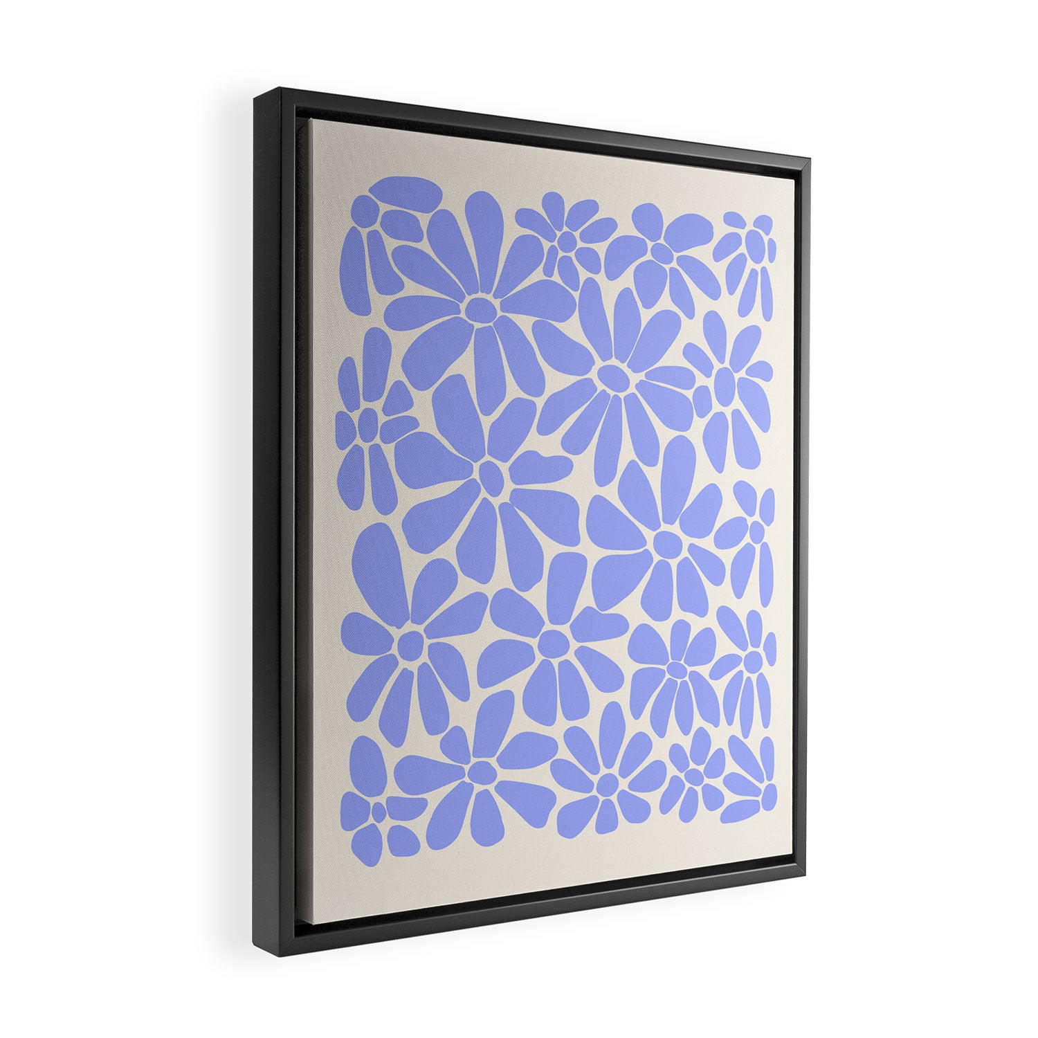 Lavender - Retro Floral  Framed Canvas Print Gallery Image 2