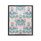 Light Pink and Purple Floral Pattern Framed Canvas Print Gallery Image 8