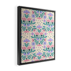 Light Pink and Purple Floral Pattern Framed Canvas Print Gallery Image 2