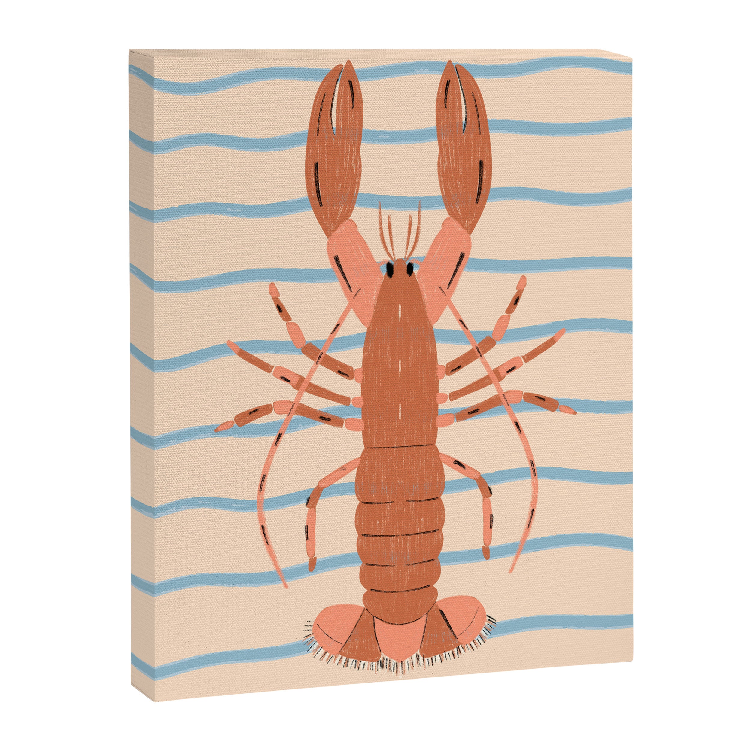 Lobster - Blue Stripes Canvas Print Gallery Image 6