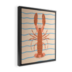 Lobster - Blue Stripes Framed Canvas Print Gallery Image 2