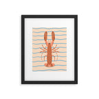 Lobster - Blue Stripes Framed Art Print Gallery Image 5