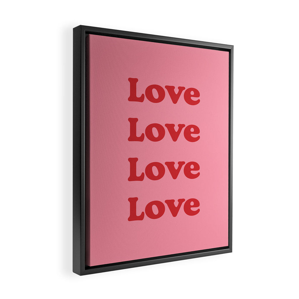 Love - pink and red Framed Canvas Print Gallery Image 2