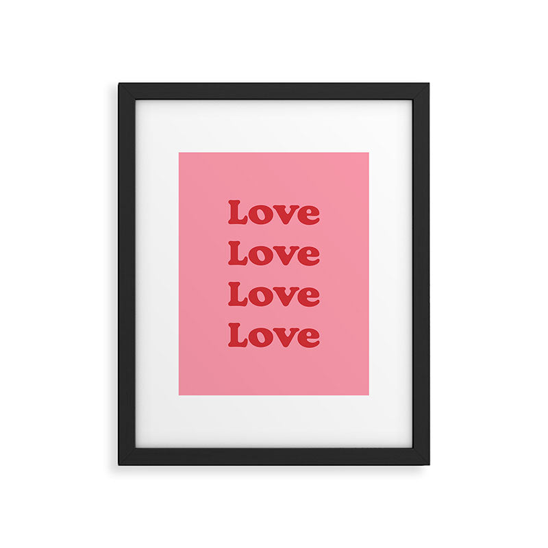 Love - pink and red Framed Art Print Gallery Image 6