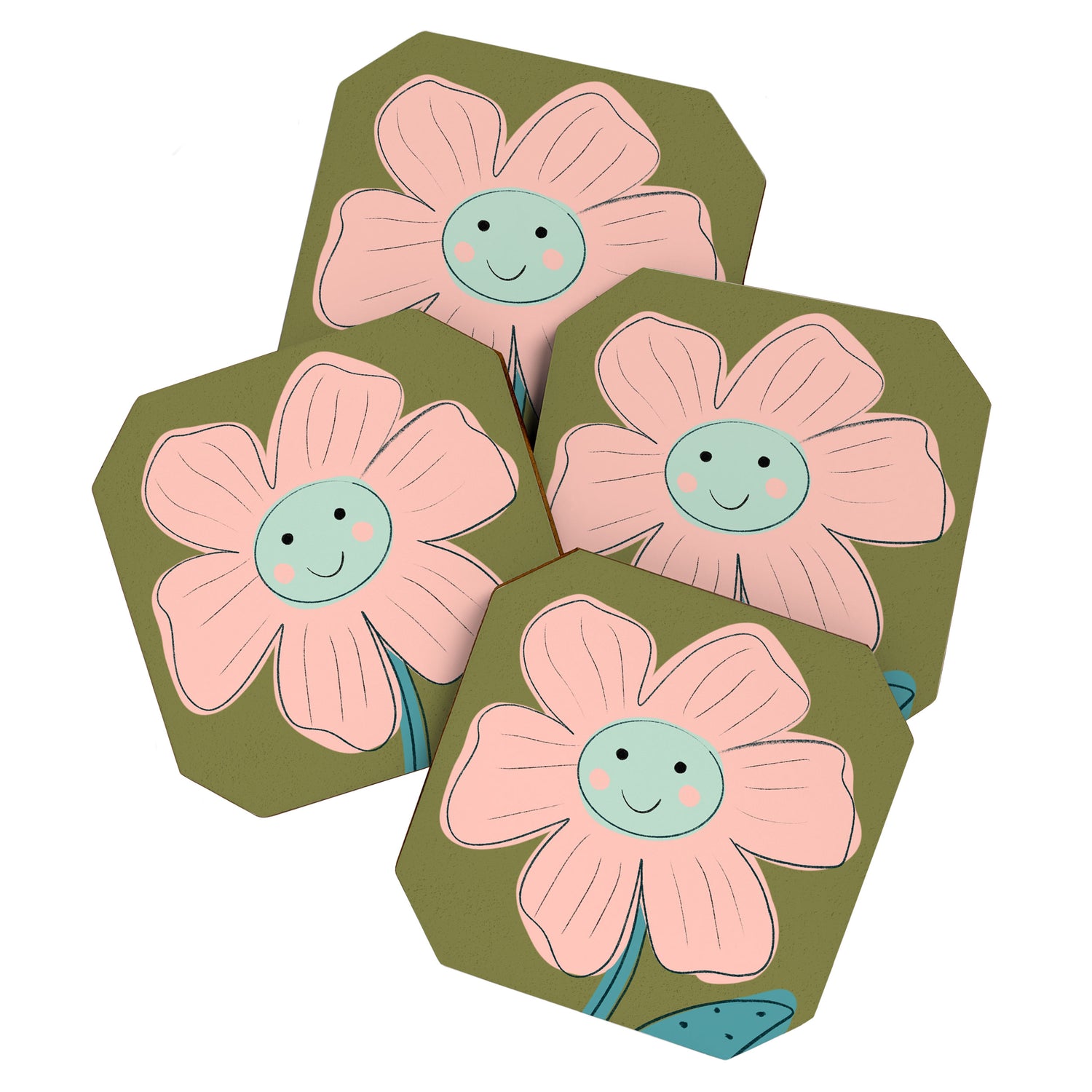 Made with Love- Flower Print  Coaster Gallery Image 1