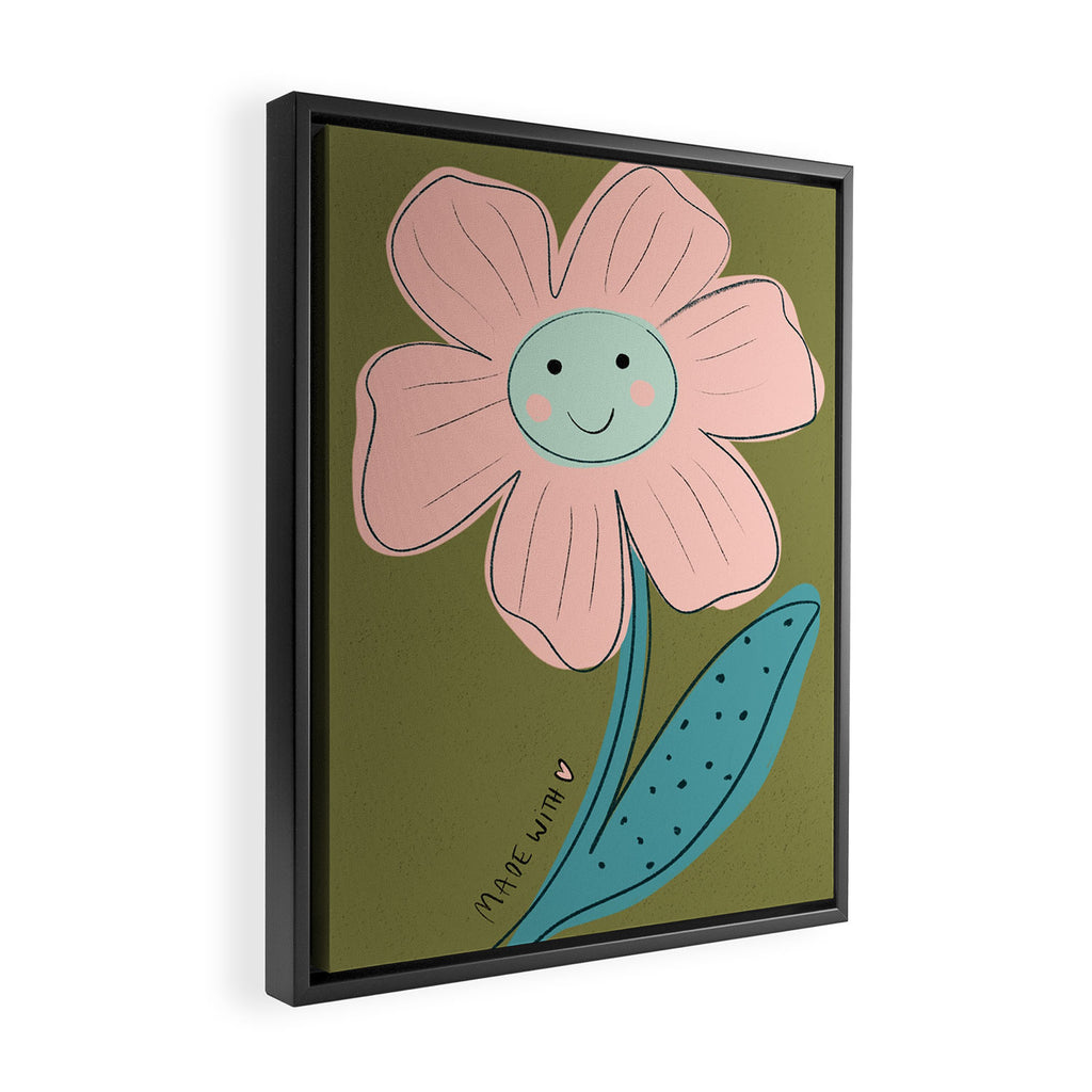 Made with Love- Flower Print  Framed Canvas Print Gallery Image 2