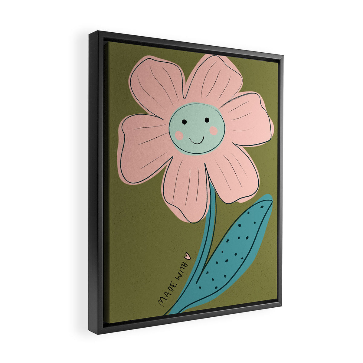 Made with Love- Flower Print  Framed Canvas Print Gallery Image 2