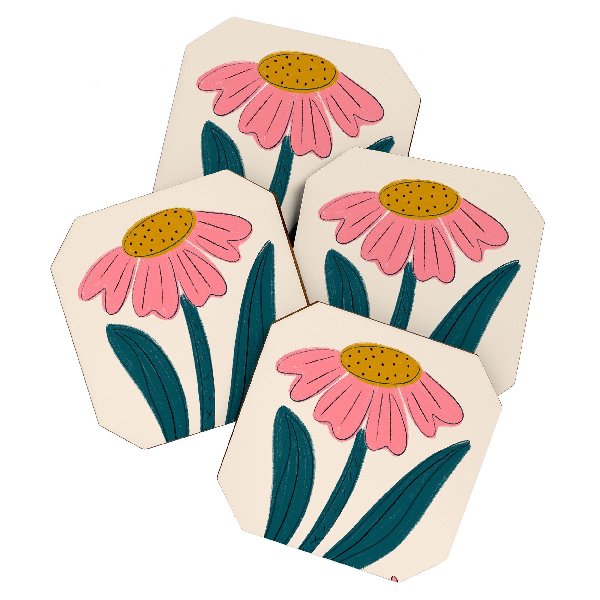 Made with Love - Textured Flower  Coaster Gallery Image 1