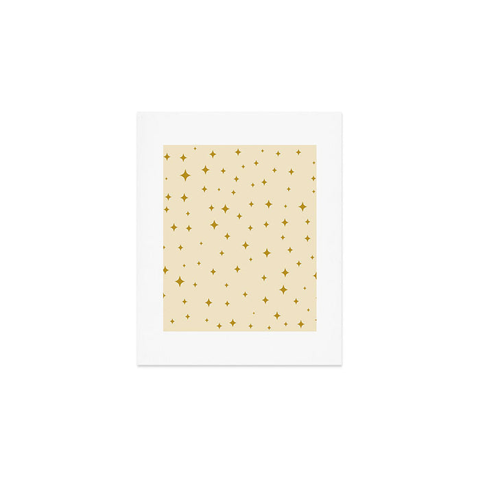 Make a wish - Gold star pattern Art Print Gallery Image 1