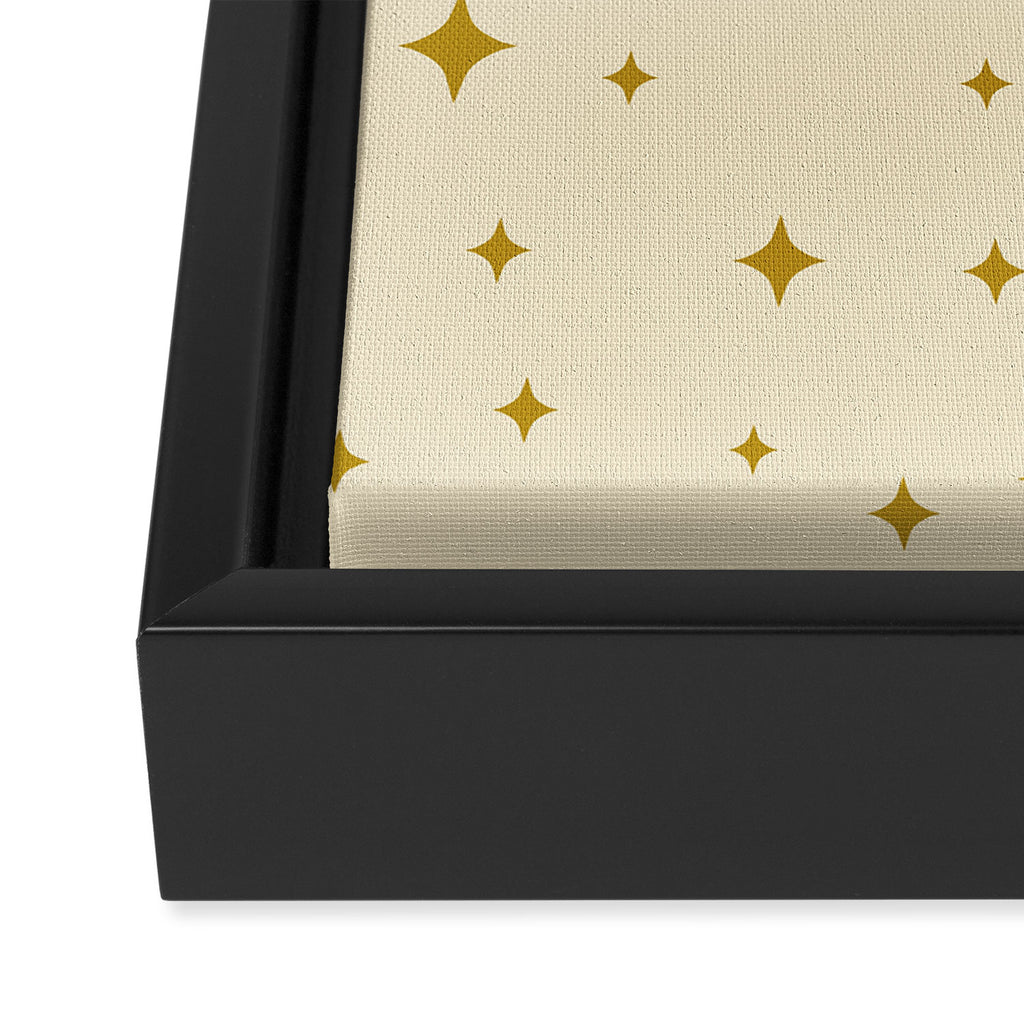 Make a wish - Gold star pattern Framed Canvas Print Gallery Image 3
