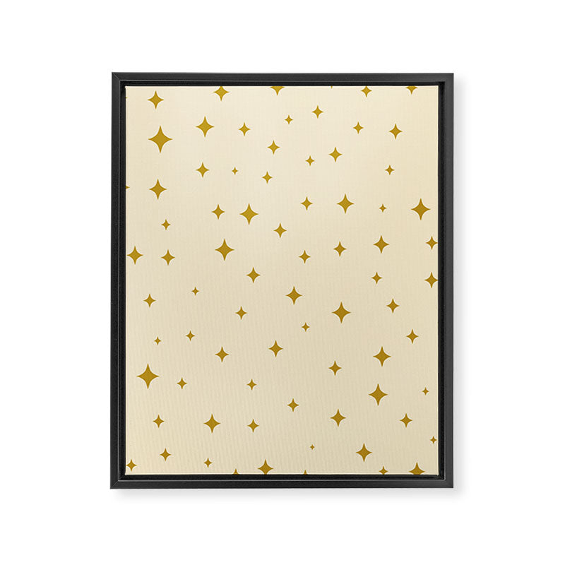 Make a wish - Gold star pattern Framed Canvas Print Gallery Image 8