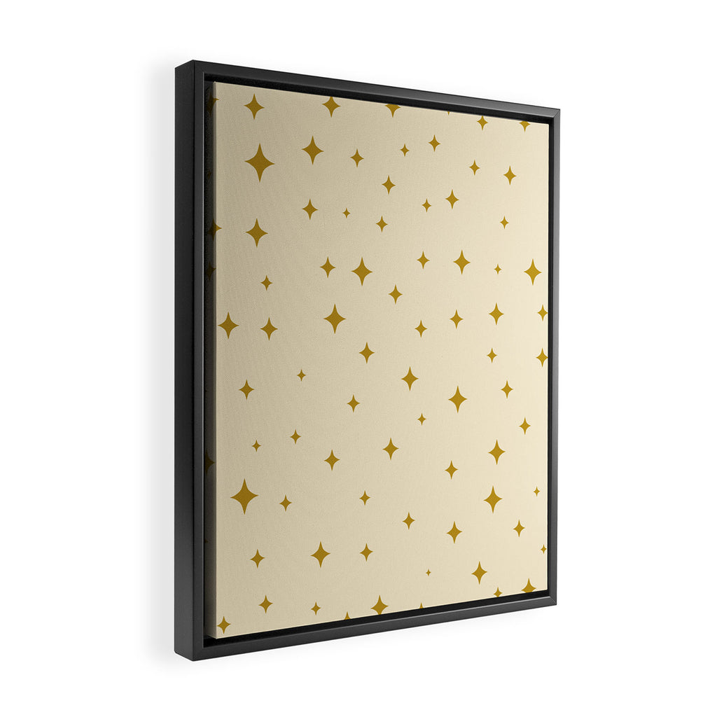 Make a wish - Gold star pattern Framed Canvas Print Gallery Image 2