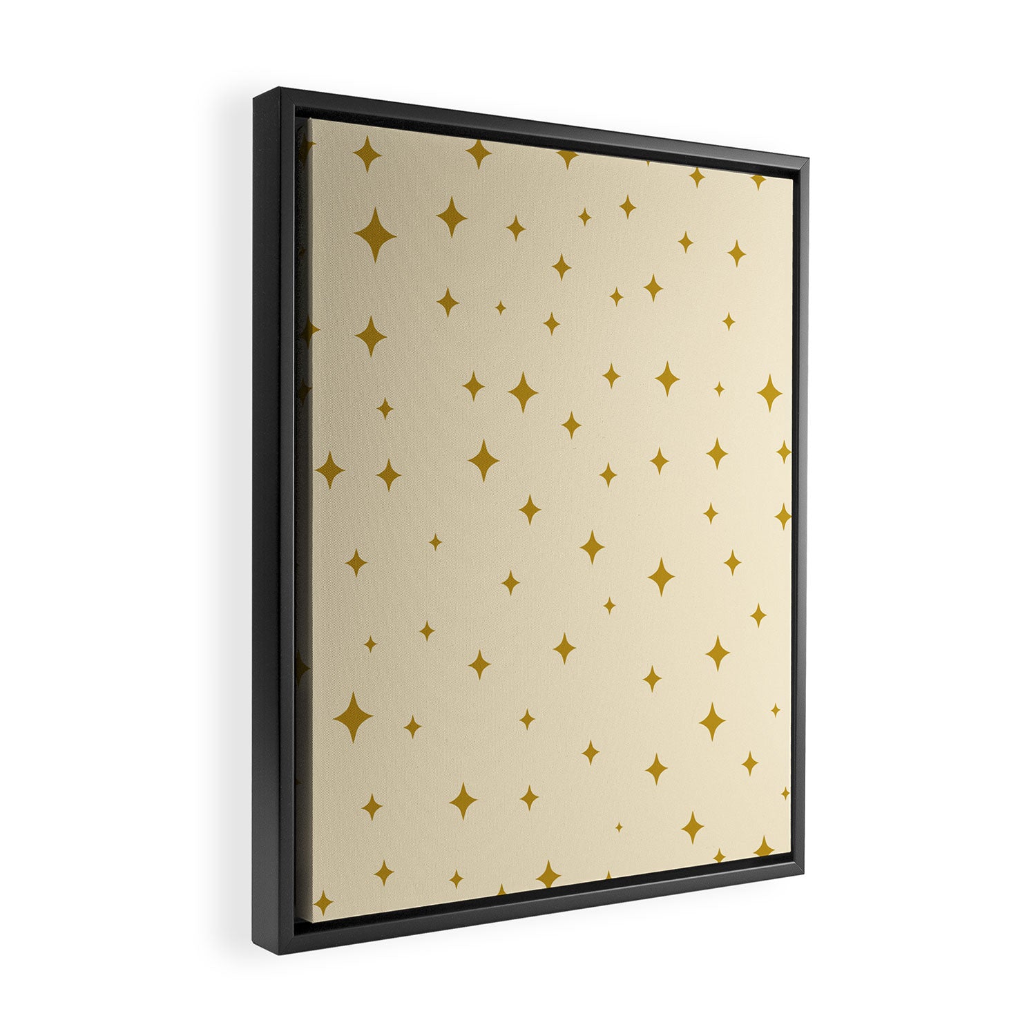 Make a wish - Gold star pattern Framed Canvas Print Gallery Image 2