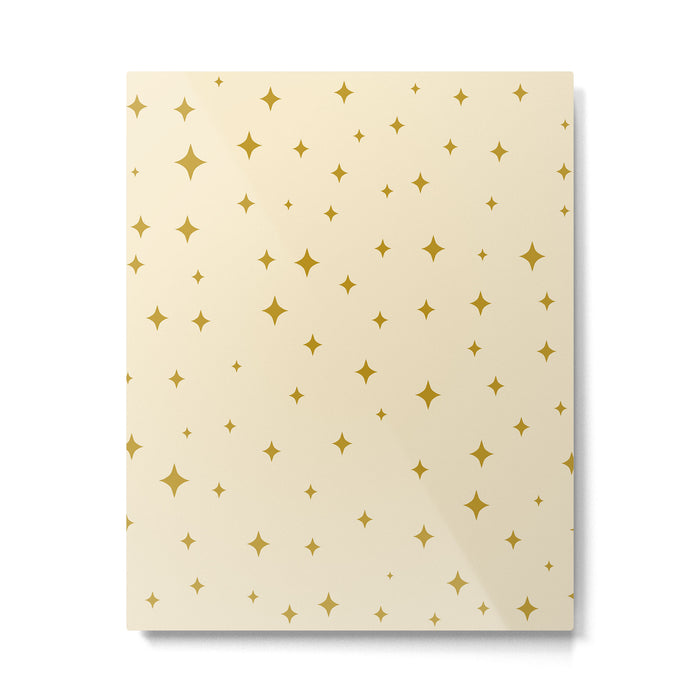 Make a wish - Gold star pattern Metal Print Gallery Image 1