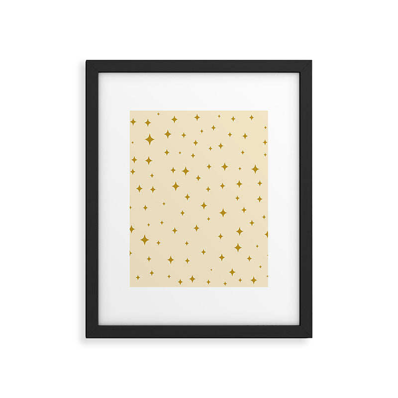 Make a wish - Gold star pattern Framed Art Print Gallery Image 6