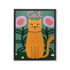 Meow - Cat Illustration Framed Canvas Print Gallery Image 6