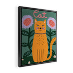 Meow - Cat Illustration Framed Canvas Print Gallery Image 2