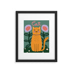 Meow - Cat Illustration Framed Art Print Gallery Image 5