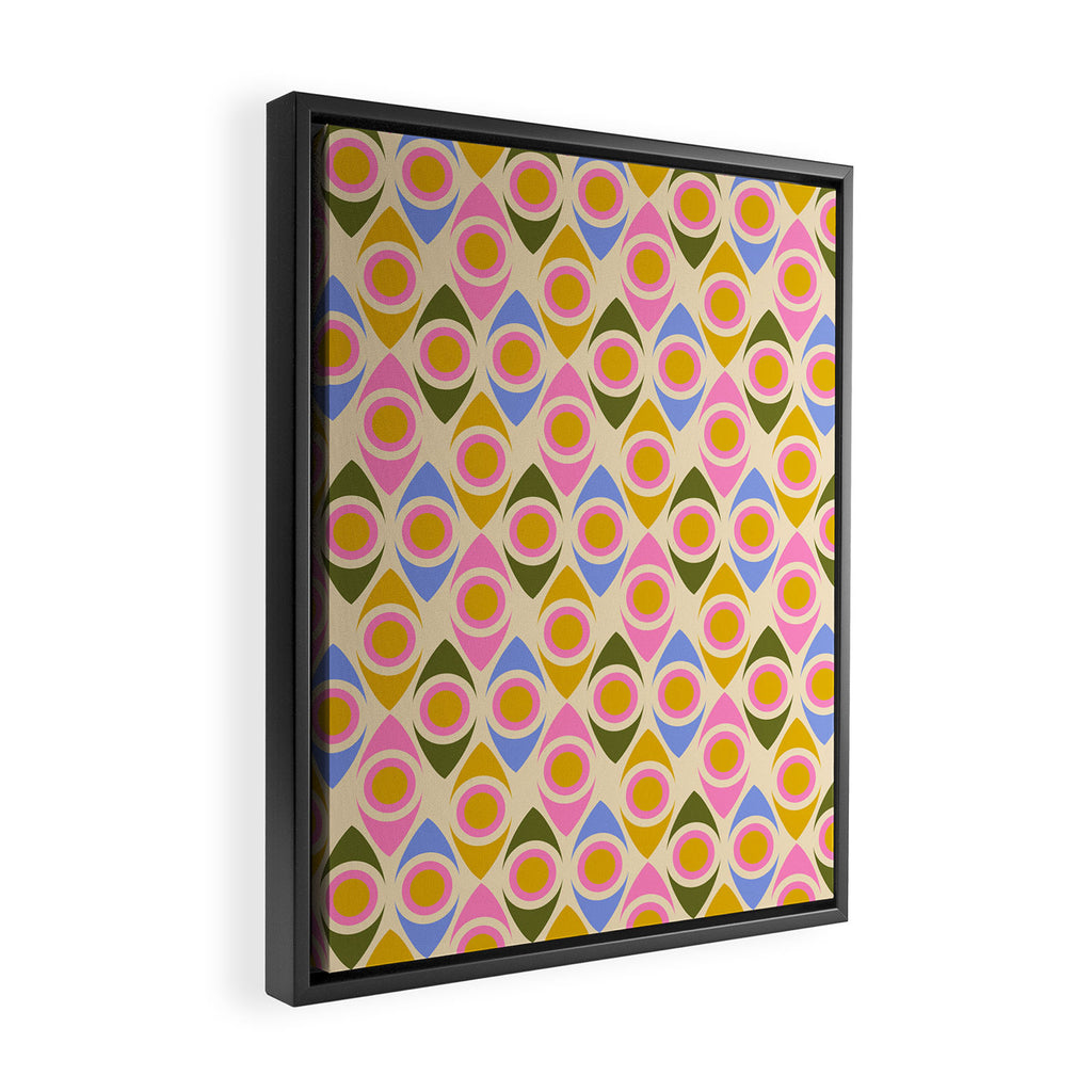 Mid century Modern Geo Pattern 1 Framed Canvas Print Gallery Image 2