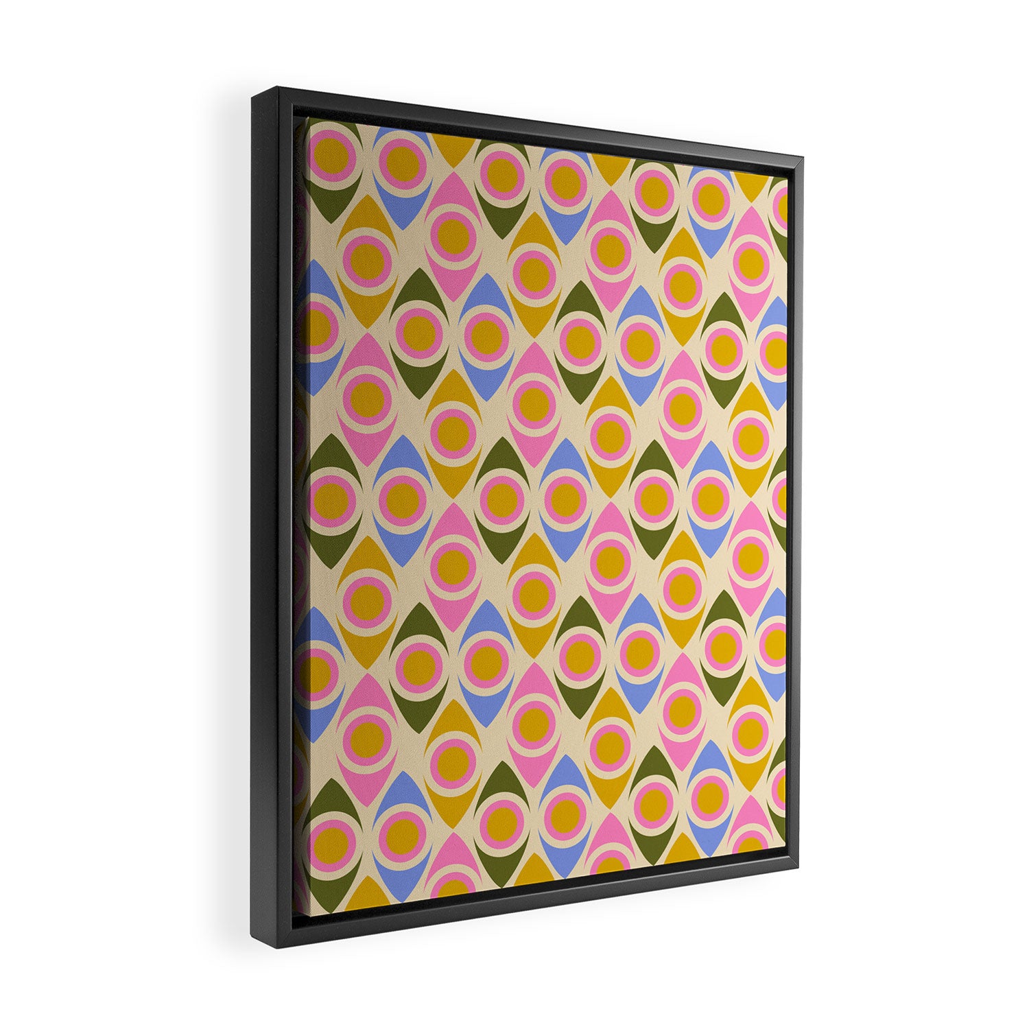 Mid century Modern Geo Pattern 1 Framed Canvas Print Gallery Image 2