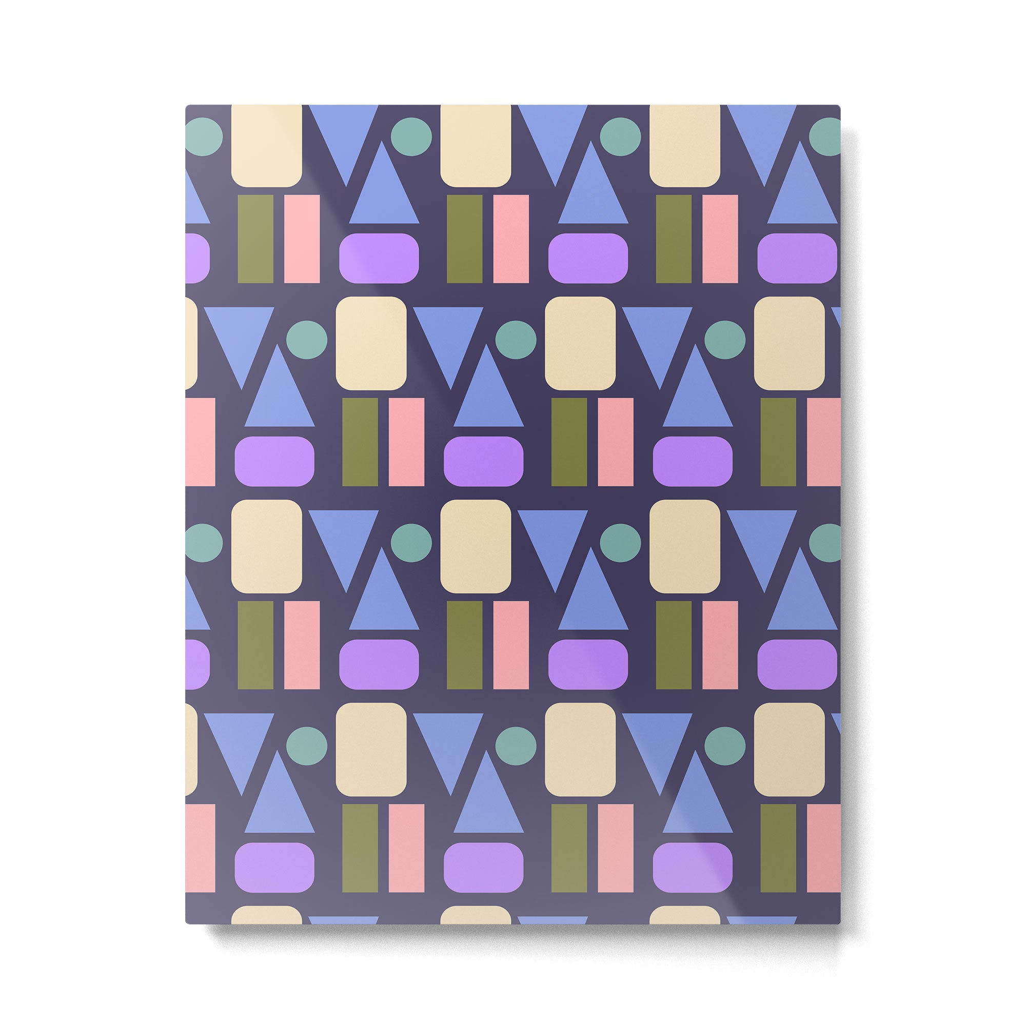 Mid-century Geometric Color Fun - Dark Blue Metal Print Gallery Image 6