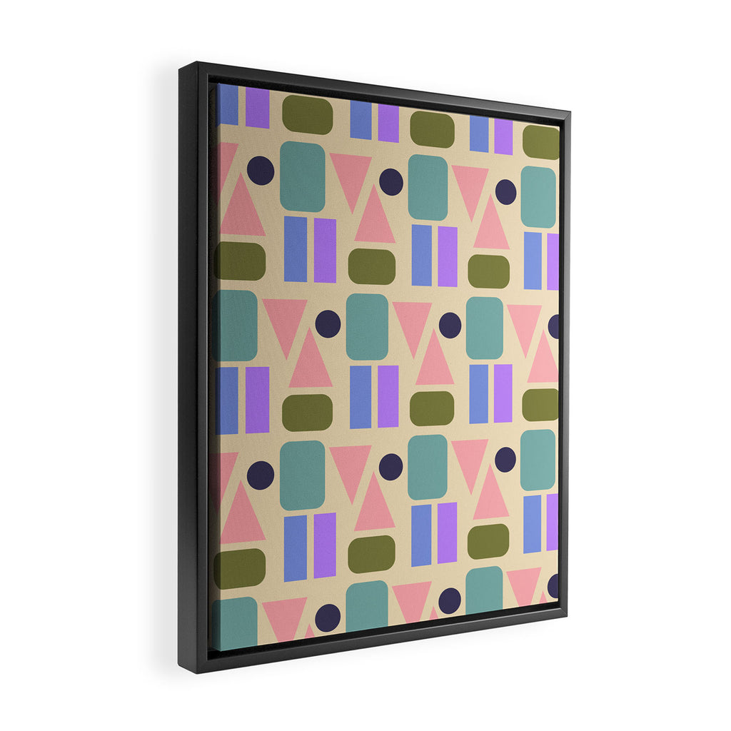 Mid-century Geometric Color Fun Framed Canvas Print Gallery Image 2