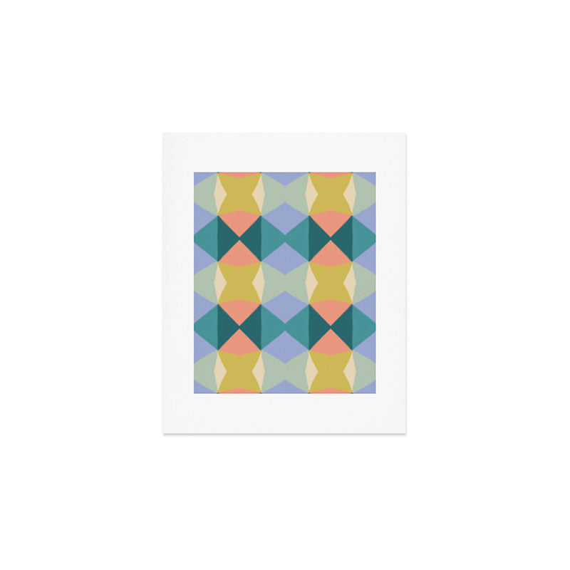  Mid-century Modern Geometric Pattern Art Print Gallery Image 1