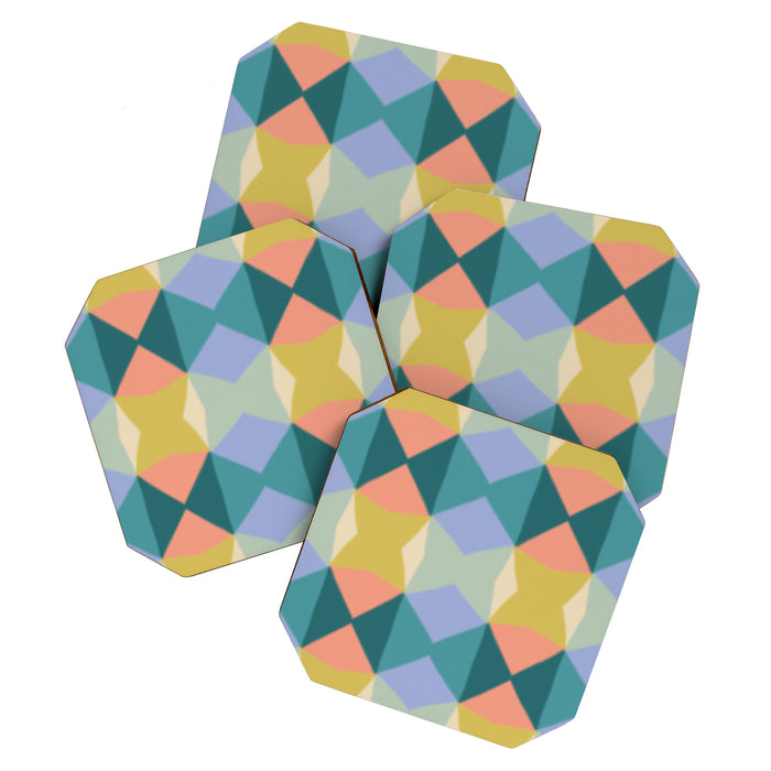  Mid-century Modern Geometric Pattern Coaster Gallery Image 1