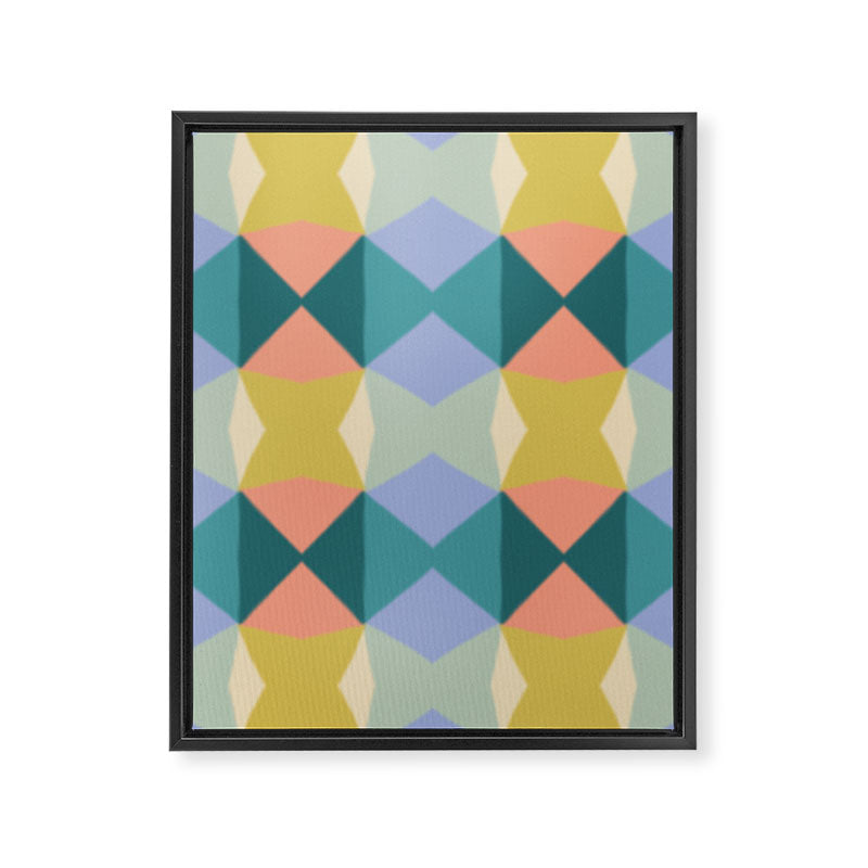  Mid-century Modern Geometric Pattern Framed Canvas Print Gallery Image 8