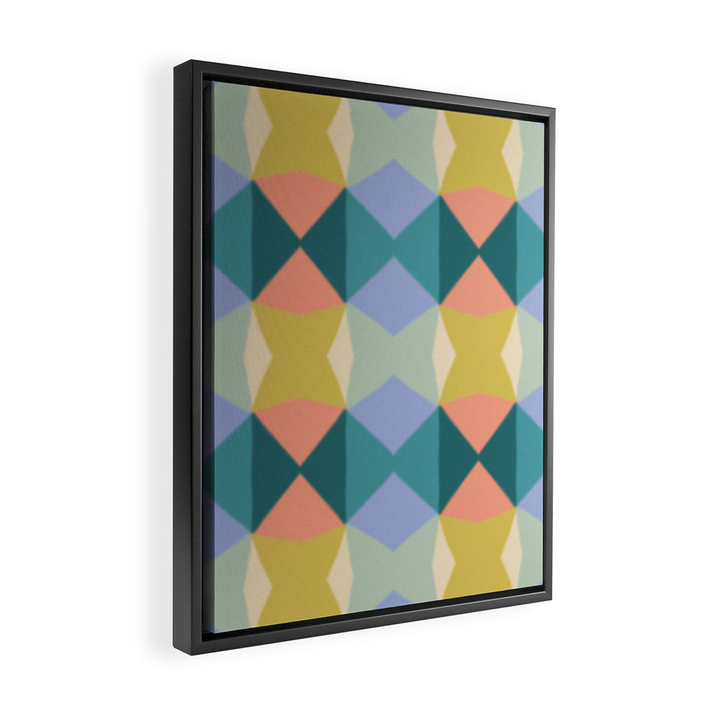  Mid-century Modern Geometric Pattern Framed Canvas Print Gallery Image 2