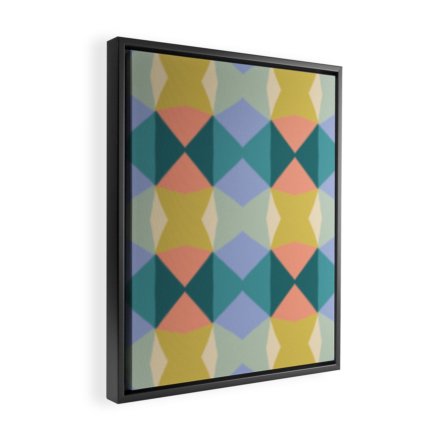  Mid-century Modern Geometric Pattern Framed Canvas Print Gallery Image 2