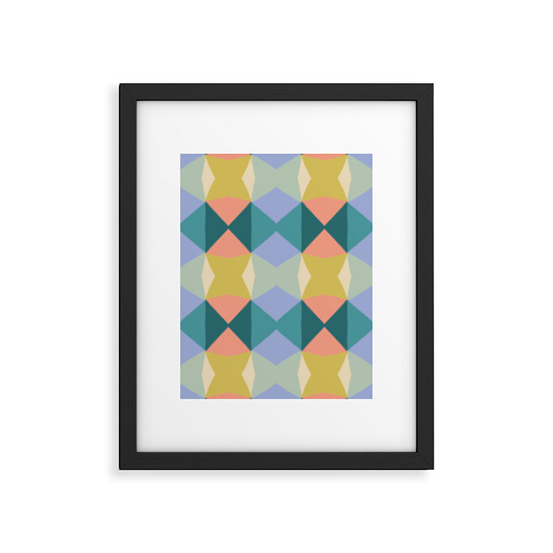  Mid-century Modern Geometric Pattern Framed Art Print Gallery Image 6