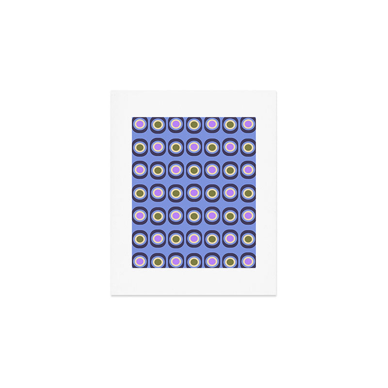 Mid-century Modern Pattern - Blue Art Print Gallery Image 1