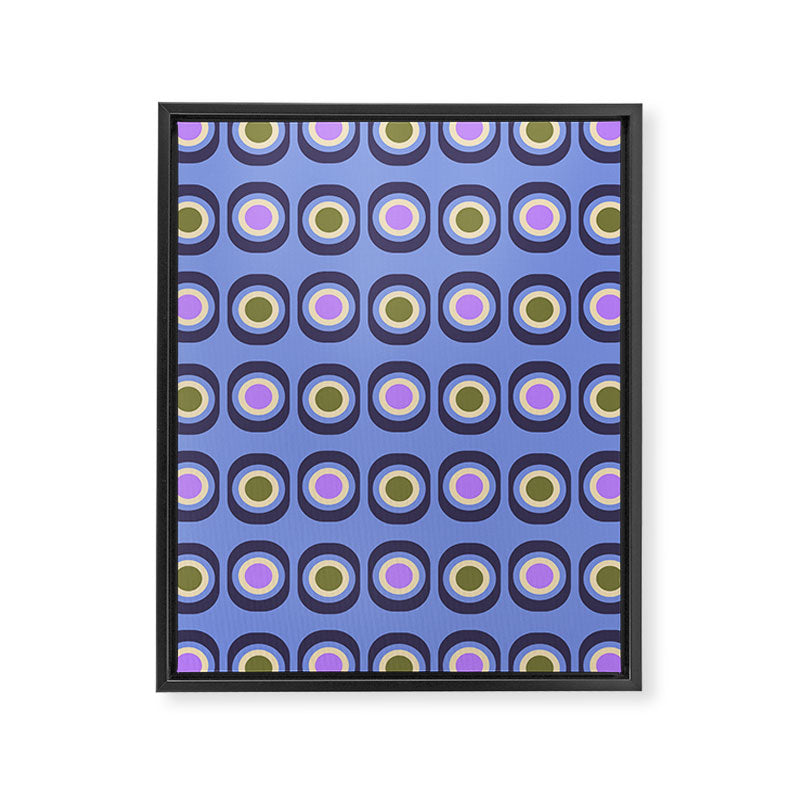 Mid-century Modern Pattern - Blue Framed Canvas Print Gallery Image 8