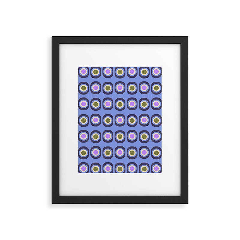 Mid-century Modern Pattern - Blue Framed Art Print Gallery Image 6